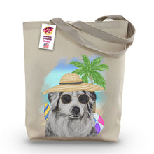 Load image into Gallery viewer, Beach Tote Bag, 'Australian Shepherd', Summer Dog Tote Bag