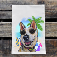 Load image into Gallery viewer, Beach Towel 'Australian Cattle Dog', Summer Dog Kitchen Decor