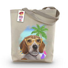 Load image into Gallery viewer, Beach Tote Bag, 'Beagle', Summer Dog Tote Bag