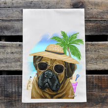 Load image into Gallery viewer, Beach Towel 'Bull Mastiff', Summer Dog Kitchen Decor