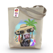 Load image into Gallery viewer, Beach Tote Bag, 'Hazel', Summer Cow Tote Bag