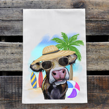 Load image into Gallery viewer, Beach Towel 'Hazel', Summer Cow Kitchen Decor