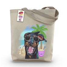Load image into Gallery viewer, Beach Tote Bag, 'Doberman', Summer Dog Tote Bag