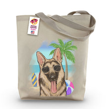 Load image into Gallery viewer, Beach Tote Bag, 'German Shepherd', Summer Dog Tote Bag