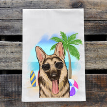 Load image into Gallery viewer, Beach Towel 'German Shepherd', Summer Dog Kitchen Decor