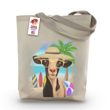 Load image into Gallery viewer, Beach Tote Bag, &#39;Luna&#39;, Summer Goat Tote Bag
