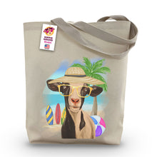 Load image into Gallery viewer, Beach Tote Bag, 'Luna', Summer Goat Tote Bag