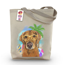 Load image into Gallery viewer, Beach Tote Bag, 'Golden Retriever', Summer Dog Tote Bag