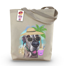 Load image into Gallery viewer, Beach Tote Bag, 'Great Dane', Summer Dog Tote Bag
