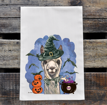 Load image into Gallery viewer, Alpaca Tea Towel 'Elliemae', Halloween Decor