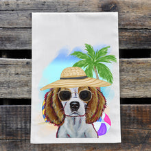 Load image into Gallery viewer, Beach Towel 'King Charles Spaniel', Summer Dog Kitchen Decor