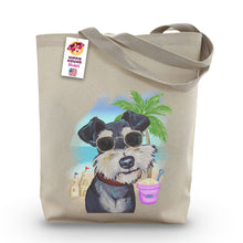 Load image into Gallery viewer, Beach Tote Bag, 'Schnauzer', Summer Dog Tote Bag