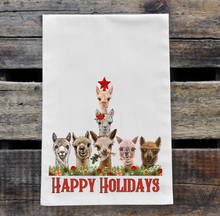 Load image into Gallery viewer, Alpaca Christmas Tea Towel - Happy Holidays Funny Alpaca Group