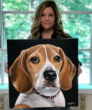 Load image into Gallery viewer, Custom Hand Painted Pet Portraits -Dog or Cat Painting on Canvas - REALISTIC STYLE
