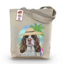 Load image into Gallery viewer, Beach Tote Bag, 'Springer Spaniel', Summer Dog Tote Bag