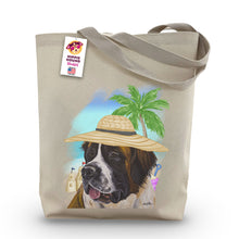 Load image into Gallery viewer, Beach Tote Bag, 'Saint Bernard', Summer Dog Tote Bag