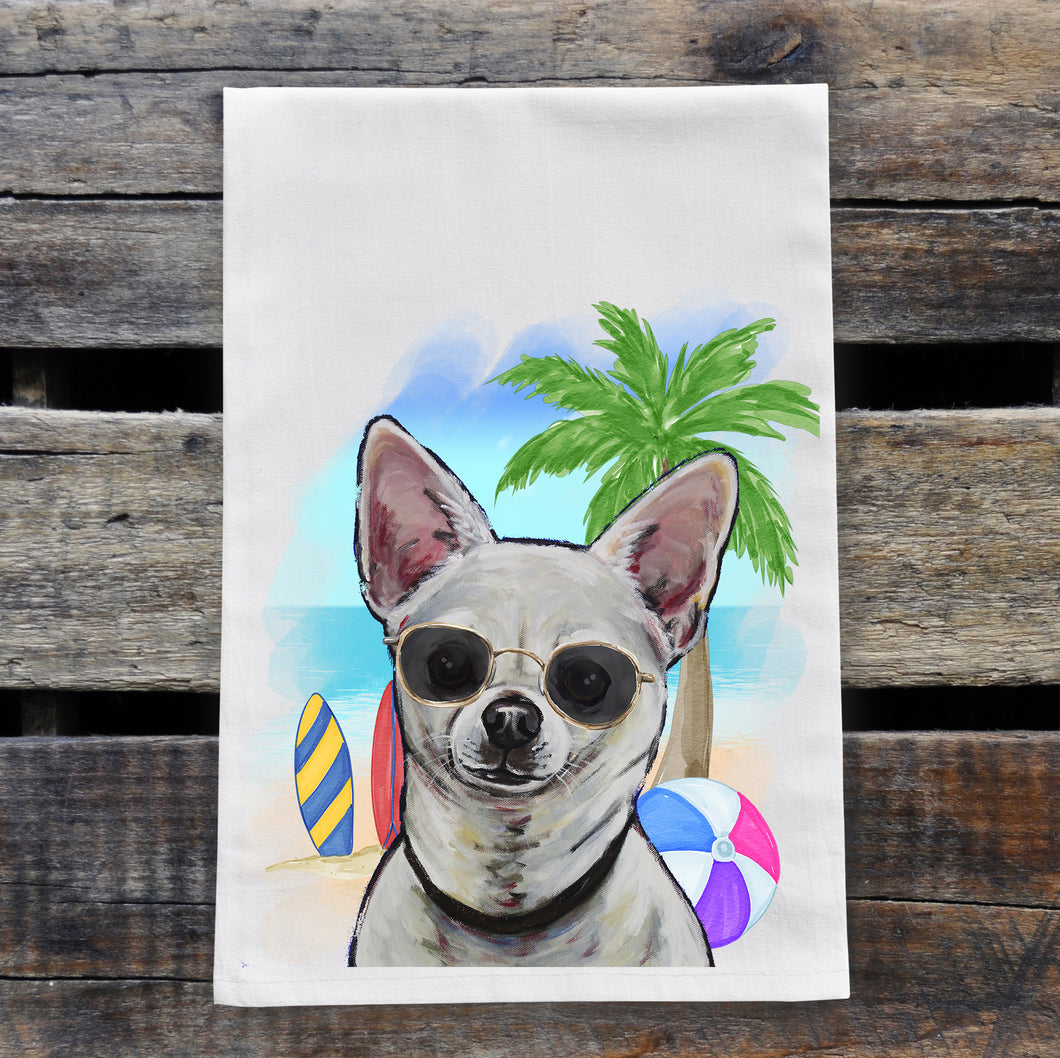 Beach Towel 'Chihuahua', Summer Dog Kitchen Decor