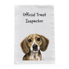 Load image into Gallery viewer, Beagle Kitchen Towel, Funny Dog Tea Towel, "Official Treat Inspector"