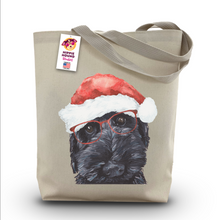 Load image into Gallery viewer, Dog Christmas Tote Bag, 'Black Doodle'