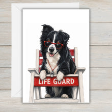 Load image into Gallery viewer, Coastal Border Collie Greeting Card - Beach Dog Greeting Cards