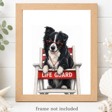 Load image into Gallery viewer, Border Collie Art Print - Beach Dog Art Print