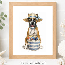 Load image into Gallery viewer, Boxer Art Print - Beach Dog Art Print