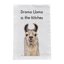 Load image into Gallery viewer, Llama Tea Towel, Funny Llama Kitchen Towel "Drama Llama"
