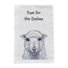 Load image into Gallery viewer, Sheep Tea Towel, Funny Lamb Kitchen Towel "Ewe Do"