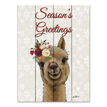 Load image into Gallery viewer, Christmas Pallet Wood Alpaca Sign 'Season's Greetings'