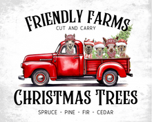 Load image into Gallery viewer, Christmas Alpaca Art, 'Red Farm Truck' Christmas Decor Alpaca Print