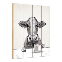 Load image into Gallery viewer, Pallet Wood Cow Sign &#39;Cow Coffee&#39;, Farmhouse Cow Decor, Wood Art

