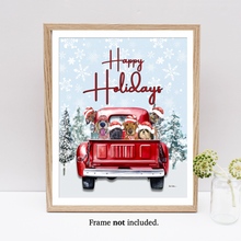 Load image into Gallery viewer, Dog Christmas Art Print, Christmas Dog Art
