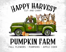 Load image into Gallery viewer, Fall Alpaca Art, 'Green Farm Truck' Fall Decor Alpaca Print