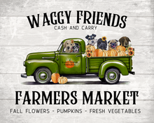 Load image into Gallery viewer, Fall Dogs Art, 'Green Farm Truck' Fall Decor Dog Print
