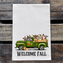 Load image into Gallery viewer, Farm Animal Fall Towel, 'Green Farm Truck'