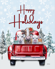 Load image into Gallery viewer, Farm Animal Christmas Art Print, 'Farm Trio'