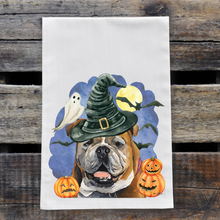 Load image into Gallery viewer, Dog Tea Towel 'English Bull', Halloween Decor