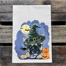 Load image into Gallery viewer, Dog Tea Towel 'Frenchie', Halloween Decor