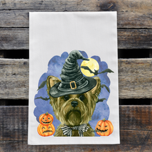 Load image into Gallery viewer, Dog Tea Towel 'Yorkie', Halloween Decor