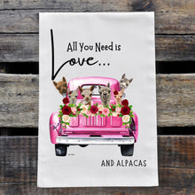 Load image into Gallery viewer, All You Need Is Alpacas Love Towel, 'Pink Farm Truck'