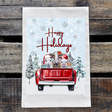Load image into Gallery viewer, Christmas Farm Towel 'Trio', Holiday Cow Towel