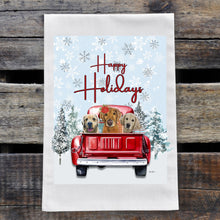 Load image into Gallery viewer, Christmas Dog Towel 'Golden Retriever', Holiday Dog Towel