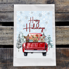 Load image into Gallery viewer, Christmas Pig Towel 'Trio', Holiday Pig Towel