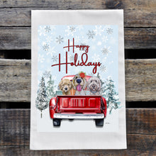 Load image into Gallery viewer, Christmas Dog Towel 'White Doodle', Holiday Dog Towel