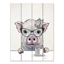 Load image into Gallery viewer, Pallet Wood Pig with Coffee Sign Farmhouse Pig Decor, Pit Kitchen Decor