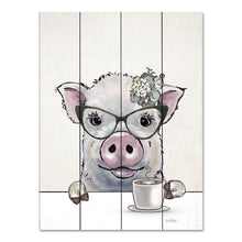 Load image into Gallery viewer, Pallet Wood Pig Sign &#39;Pig Coffee&#39;, Farmhouse Pig Decor, Wood Art
