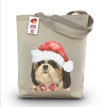 Load image into Gallery viewer, Dog Christmas Tote Bag, 'Shihtzu'