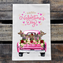 Load image into Gallery viewer, Farm Valentine's Day Towel, 'Pink Farm Truck'