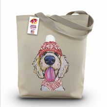 Load image into Gallery viewer, Dog Christmas Tote Bag, 'Golden Doodle'