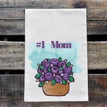 Load image into Gallery viewer, Mother&#39;s Day &#39;#1 Mom&#39; Tea Towel - Purple
